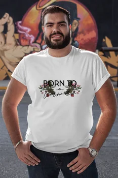 

Angemiel Born To Wear Be Arthem White Men 'S Cotton Big Size T-Shirt