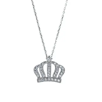 

Princess Queen Crown Gold Production Quality Silver Necklace