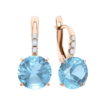 

Gold earrings with Topaz and cubic zirconia sunlight sample 585