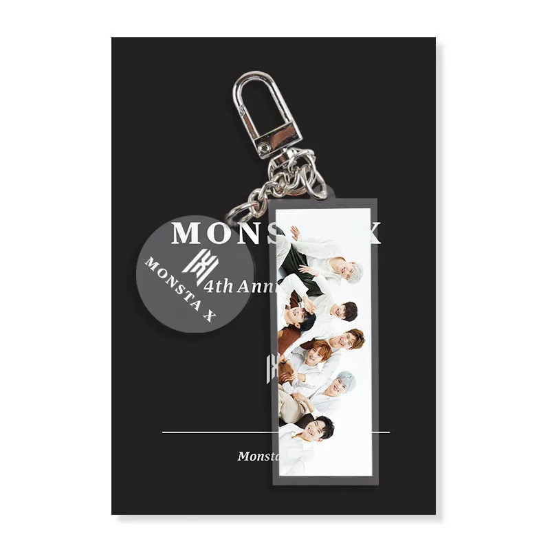 K-POP IKON MONSTA X STRAY KIDS SAPPY RED VELVET 17 CARAT SEVENTEEN INFINITE Acrylic Keychain Keyring Charm Bag Pendant YG334 - Цвет: MONSTA X