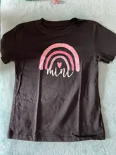 Camiseta a juego con estampado de Arco Iris para madre e hija, camiseta de manga corta con apariencia familiar, ropa de madre e hija, 1 unidad