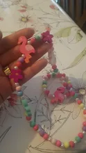 Suéter con dibujos de unicornio y flores de madera para niños, pulsera para niñas, regalos de Navidad, joyería