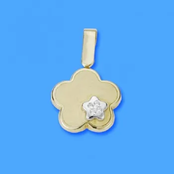

18K PENDANT TWO-COLOR FLOWER STONES