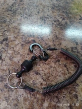 Net-Holder Lanyard Magnetic-Release-Clip Fishing-Tool Booms with Coiled Black