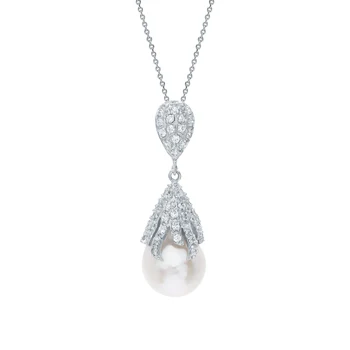

Silver Pendant with cultured pearls and cubic zirconia sunlight sample 925