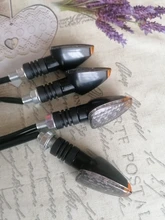 Intermitentes LED universales para motocicleta, indicador de luces intermitentes cortas, accesorios de Color ámbar, Uds.