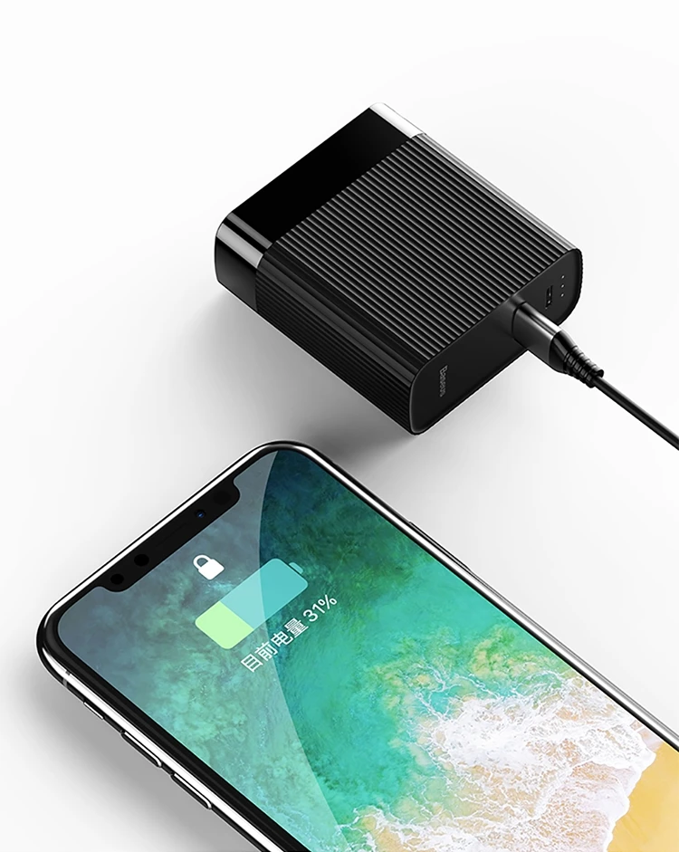Сетевое аккумуляторное зарядное устройство Baseus Power station Travel Charger&Powerbank 2in1 5000mAh PPNLD-01(Черный