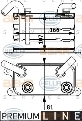 Радиатор масляный VW T5/MULTIVAN 2.5TD 03-09 HELLA 8MO 376 729-6