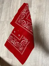 Pañuelo cuadrado de Cachemira roja para mujer, hombre, niño y niña, Bandana 2020 algodón, moda de Hip Hop, 54cm x 54cm, negro, 100%