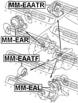 Подушка двигателя передняя Mitsubishi Galant EA 96 03 FEBEST MM |