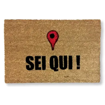 

Koko Doormats Doormat entry for House and Garden, in Italian Sei Qui !, door mats home entrance original and fun, 40x60x1.