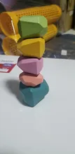 Bloques de construcción de piedra colorida Jenga para niños, juguete educativo de estilo nórdico creativo, piedra de arcoíris, juguete de madera