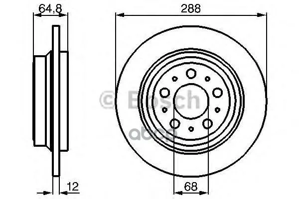 Диск Тормозной Volvo: S60 00-, S80 98-06, V70 Ii 00-, Xc70 Cross Country 00- Bosch арт. 0986478495