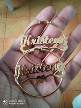 Atoztide-pendientes de acero inoxidable con nombre personalizado para mujer, aretes con letras personalizadas, joyería de fiesta