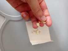 ANENJERY de Plata de Ley 925 moda novedosa de Luna estrella aro pendientes para las mujeres 2020 mejores regalos de Navidad de S-E1360