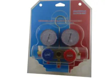 

R22 double gauge, 134,404,410 with built-in hoses