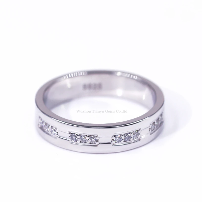 Tianyu драгоценные камни 10k moissanite кольцо 0.17ct vs четкость Минимализм стиль дизайн 925