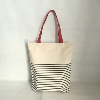 

300pcs/lot Large Capacity Natural Cotton Canvas Tote Shopping Bag with Thick Handle High Quality Reusable Cloth Bag for Student
