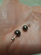 Pendientes de plata de ley 925 con perlas de agua dulce, 7-8mm, 1 par