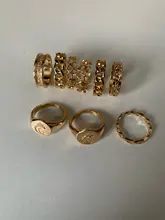 DIEZI-Conjunto de anillos para articulaciones estilo Hip Hop para mujeres y niñas, sortijas bohemias, Color dorado, Estilo Vintage