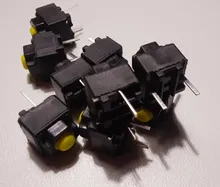 Botón de silencio de 6x6x7,3mm, interruptor silencioso inalámbrico con cable para ratón, Micro interruptor amarillo, 10 Uds.