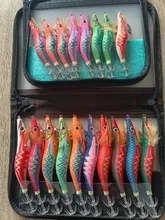 Cebo duro luminoso para Camarón, calamar conjunto plantillas 2,5/3,0/3,5 #, juego de Señuelo de Pesca de Mar, pulpo, sepia Artificial, pesca de invierno