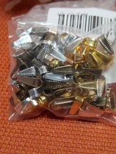Lote de conectores de Clips dorados de 7 a 8mm, accesorios para collar, 100 unidades