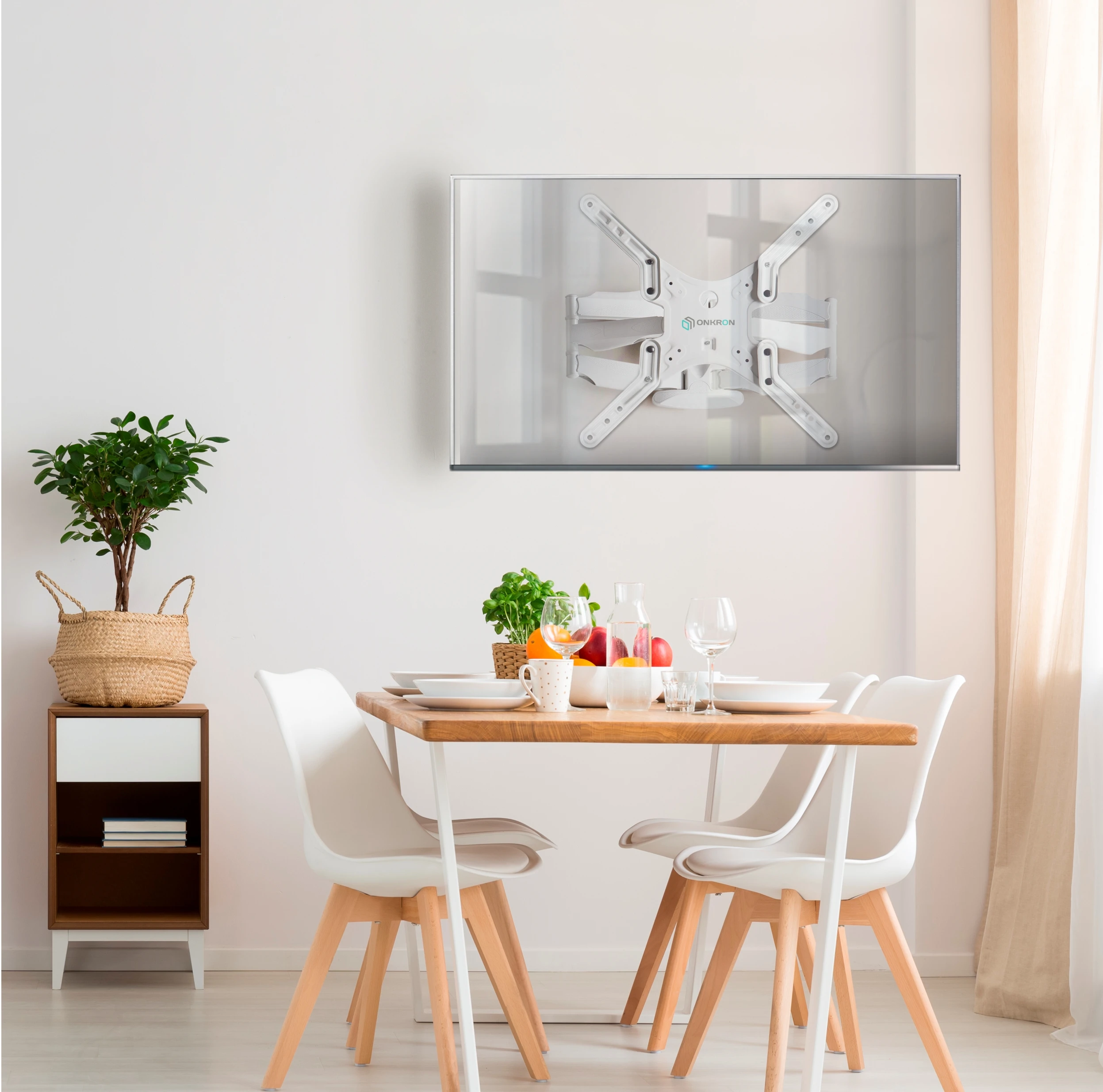 ONKRON кронштейн для телевизора 32"-60" наклонно-поворотный, белый M5