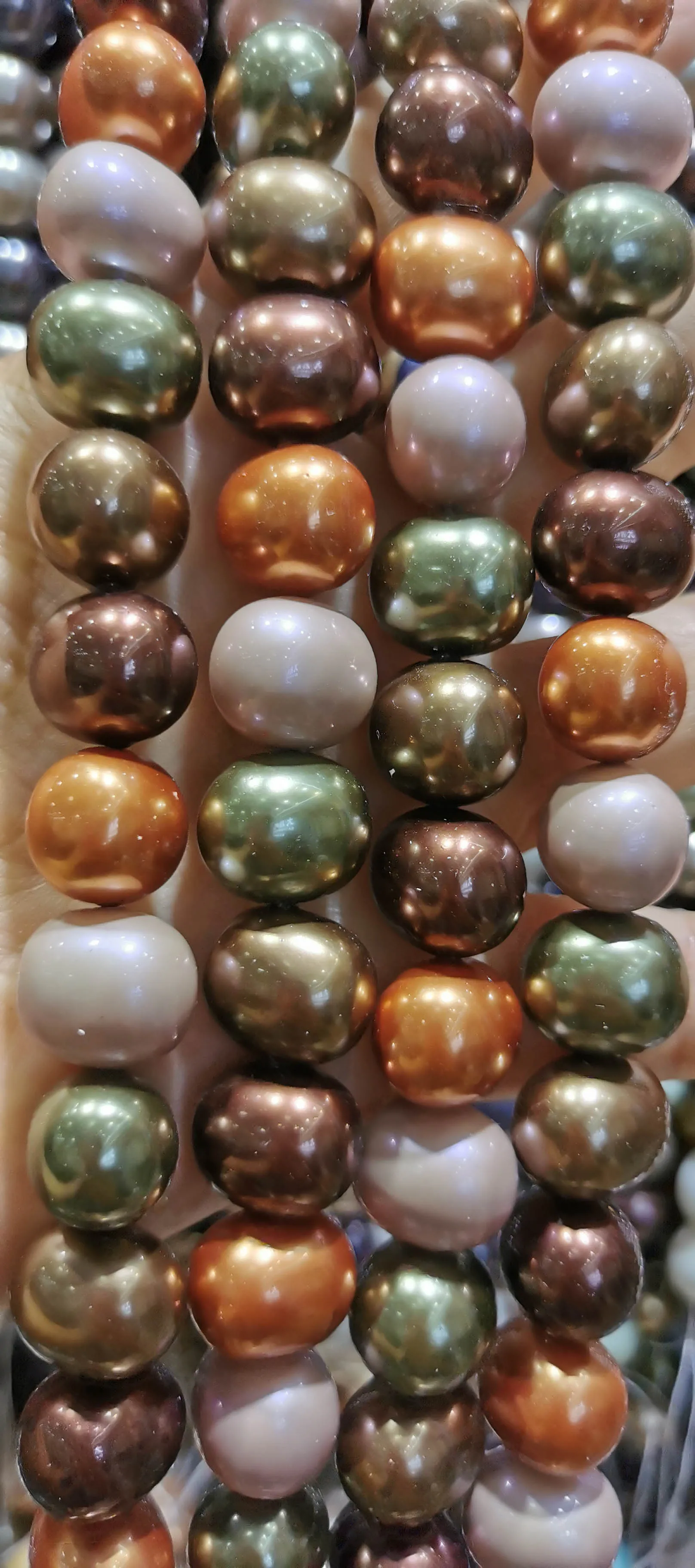 

Strand 16" sea shell pearl Jewelry oval-Egg loose beads 16x13mm Red-green-champagne-gold-white-grey coffee mixed for DIY necklac