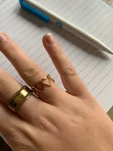 Anillo abierto Ajustable con forma de corazón ahuecado, color dorado, joyería de amor para mujer, regalos para chica