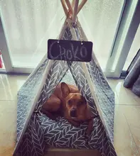 Pet-Tent House Kennels Teepee Puppy-Cat Cave Kitten Outdoor Portable Linen with Mat