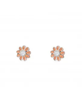 

Earrings Girl pink Flower matte and shimmer center Circon (9kts)