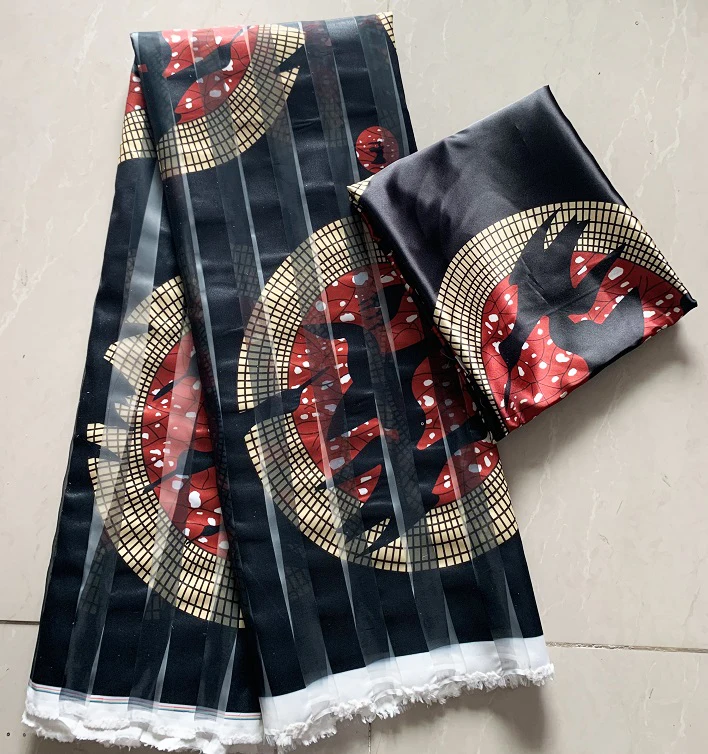 QO19029-DHL! Органза шелк 2 ярдов атласная шелковая ткань 4 ярдов органза кружевная ткань модный стиль шелк Анкара