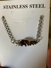 Jisensp-pulsera de eslabones con forma de mariposa y elefante para mujer, brazalete con cadena de animales, de acero inoxidable, accesorios