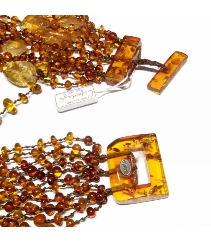 Ожерелье BALTIC AMBER EVA NUEVA 12 нитей Топаз Цитрин 65 см 252 гр цельный 09 CO AM
