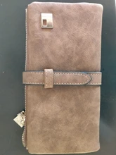 Billeteras de piel de nobuk con cordón para mujer, cartera con cremallera, diseño largo, doble pliegue, más Color, 2021