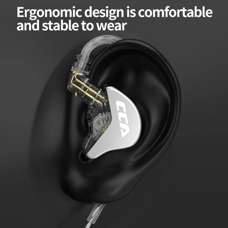 CCA CRA 3.8&mu; Composite Polymer Diaphragm Dynamic Driver HiFi In-ear Earphone with Deep Bass Detachable 0.75mm 2Pin OFC Cable