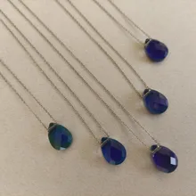 Humor de cambio de Color emoción sentimiento de Control de temperatura de la gota de agua colgante en forma de lágrima de acero inoxidable collares de cadena
