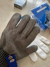 Guantes anticortes resistentes, de seguridad, alambre de acero inoxidable, malla metálica, de carnicero