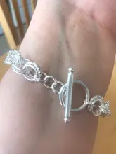 Los hombres y las mujeres de la pulsera de la plata esterlina 925 dije plateado a la moda pulsera regalo de la joyería