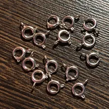 Lote de 20 unids/lote de 6mm de Metal plateado, Conector de anillo de resorte para joyería, accesorios para fabricación de joyas, cadena, collar, Pendientes colgantes