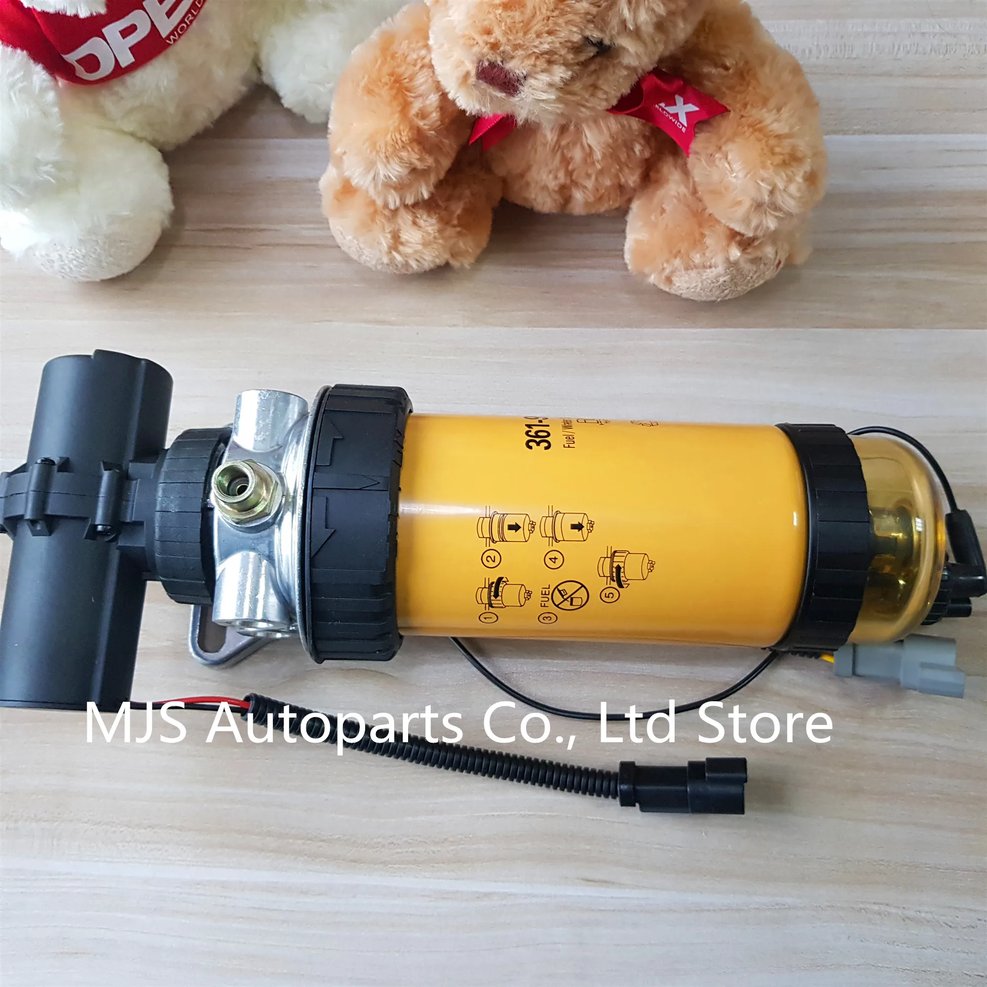 3619554 Fuel Filter Assembly with Oil Water Separator  Electronic Pump with induction for JCB CAT Parts 414E 416D D3G D4G