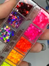 Manicure-Nail-Decoration Sequins-Polish Nail-Art Glitter-Flakes Fruits Fluorescence Heart