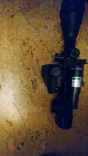 Fire Wolf-Mira iluminada telémetro para caza, rifle de retícula holográfica, visor de 4 retículas, láser rojo de 20 mm, ideal cacería, 4-12x50