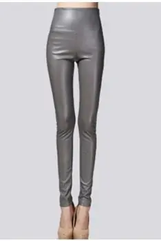 

LIS9999 Leather Autumn Winter Pencil Pant Women m002 Velvet PU Leather Pants Female Sexy Skinny