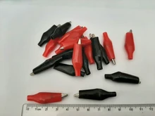 20 Pcs 28MM Black Red Soft Plastic Coated Testing Probe Mini Alligator Test Clips