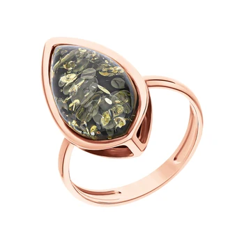 

Gold ring with amber sunlight sample 585