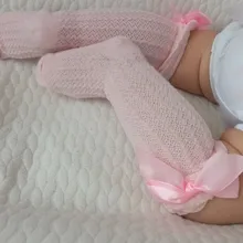 Calcetines de algodón con lazo para bebé y niña, medias transpirables antideslizantes para recién nacidos, calcetines de niñas bebé de 0 a 3 años, material barato