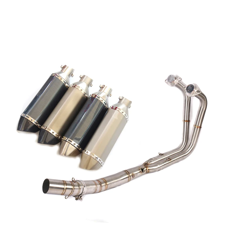 Slip On Motorcycle Exhaust Front Link Pipe And 51mm Muffler Stainless Steel Exhaust System For Kawasaki Ninja400 250 2017-2021