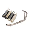 Slip On Motorcycle Exhaust Front Link Pipe And 51mm Muffler Stainless Steel Exhaust System For Kawasaki Ninja400 250 2017-2021